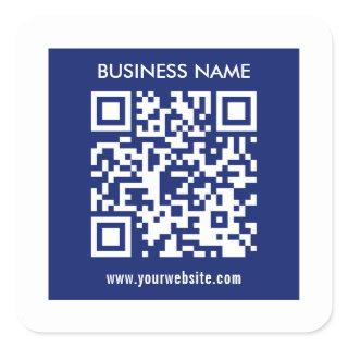 Editable (instantly generated) QR code | Navy Blue Square Sticker