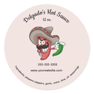 Editable Mexican Hot Sauce Label