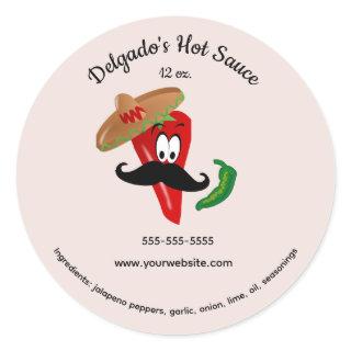 Editable Mexican Hot Sauce Label