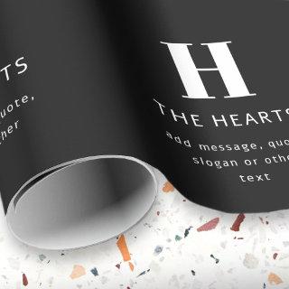 Editable Modern Monogram Name & Message | Black