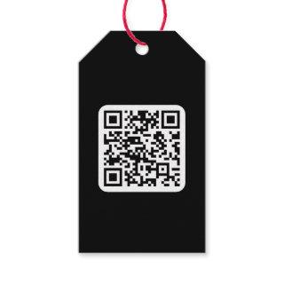 Editable Modern QR code | Black White or Any Color Gift Tags