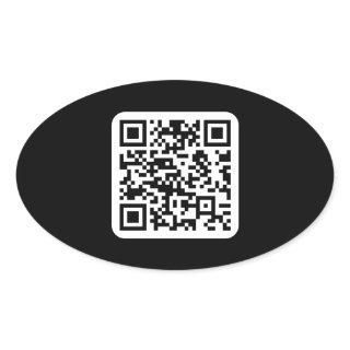 Editable Modern QR code | Black White or Any Color Oval Sticker