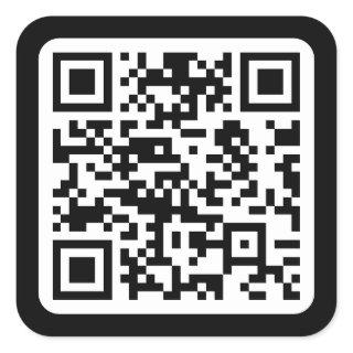 Editable Modern QR code | Black White or Any Color Square Sticker