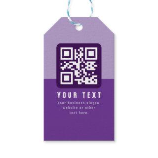 Editable Modern QR code Template | Purples Gift Tags