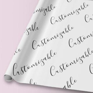 Editable Modern Scrip Text Pattern | Black & White
