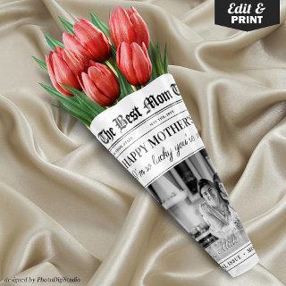 Editable Mothers Day Newspaper Flower Bouquet  Sheets