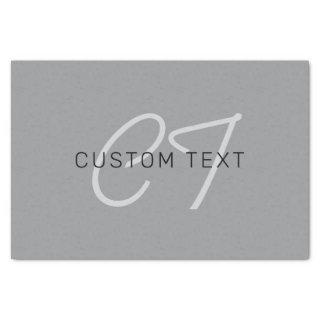Editable Name or Greeting | Black & Dark Gray Tissue Paper
