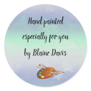 Editable Painters Palette Especially For You Classic Round Sticker
