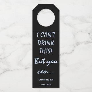 Editable Pregnancy Announcement Bottle Hanger Tag