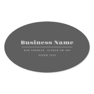 Editable Retro-Modern Text Template | Dark Grey  Oval Sticker