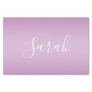 Editable Soft Mauve Ombre & White Text Script  Tissue Paper