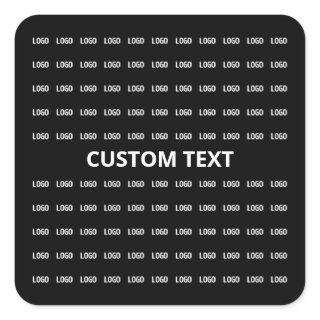 Editable Text & Uploaded Image or Logo Pattern Square Sticker