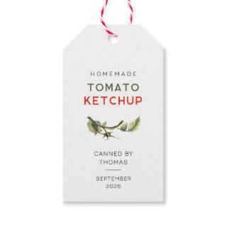 Editable Tomato Ketchup label with tomato leaf