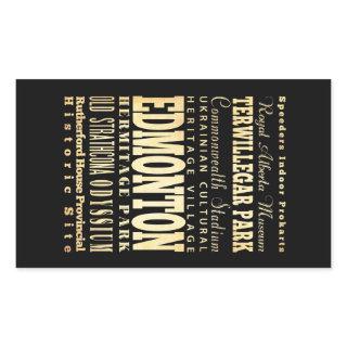 Edmonton City of Canada Typography Art Rectangular Sticker