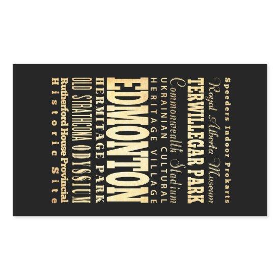 Edmonton City of Canada Typography Art Rectangular Sticker
