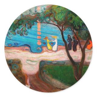 Edvard Munch - Dance on the Beach Classic Round Sticker