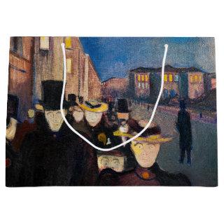 Edvard Munch - Evening on Karl Johan Street Large Gift Bag