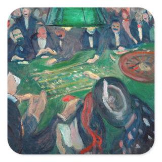 Edvard Munch - The Roulette Table in Monte Carlo Square Sticker