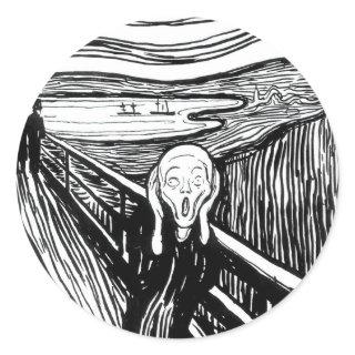 Edvard Munch - The Scream Lithography Classic Round Sticker