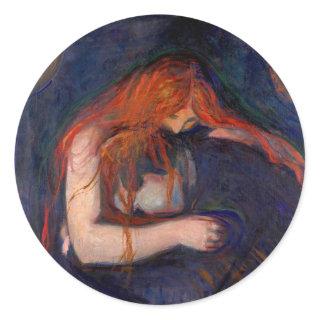 Edvard Munch - Vampire / Love and Pain Classic Round Sticker