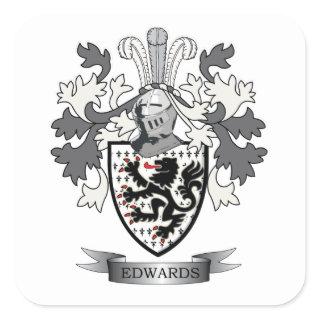 Edwards Family Crest Coat of Arms Square Sticker