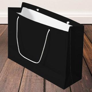 Eerie Black Solid Color Large Gift Bag