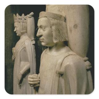 Effigies from the tomb of Charles V the 'Wise' (13 Square Sticker
