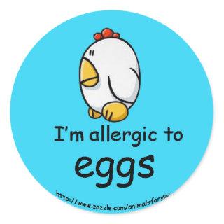 Egg Allergy Classic Round Sticker