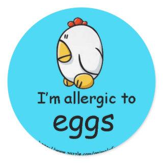 Egg Allergy Classic Round Sticker