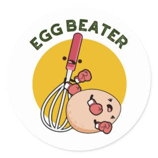 Egg Beater Funny Boxing Pun  Classic Round Sticker