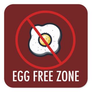 Egg Free Zone Square Sticker