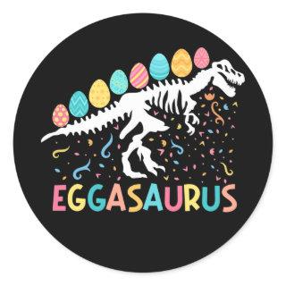 Eggasaurus Stegosaurus Eggs Dinosaur Easter Day Classic Round Sticker