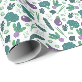 Eggplant and Broccoli Vegetable Pattern