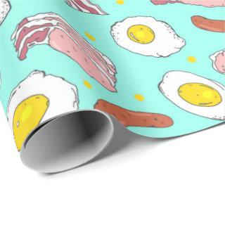 Eggs Bacon Sausages Breakfast Food Pattern