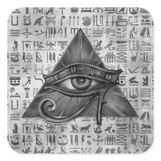 Egyptian Eye of Horus - Wadjet Digital Art Square Sticker