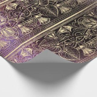 Egyptian Hieroglyphs Gold Foxier Grungy Purple VIP