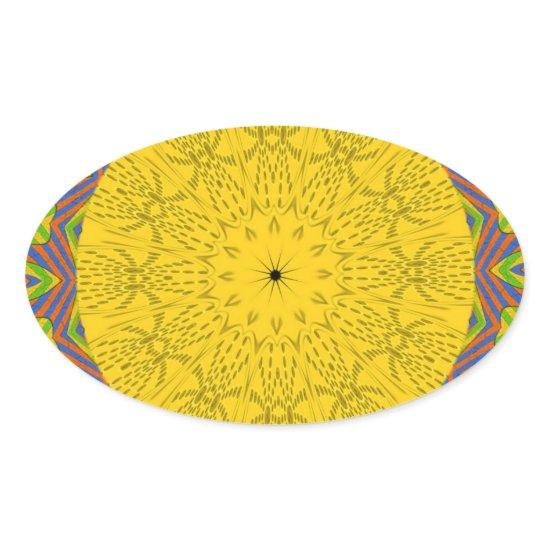 Egyptian Pattern Art Print Oval Sticker