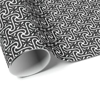 Egyptian tile pattern, black and white