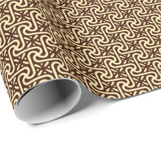 Egyptian tile pattern, chocolate brown and tan