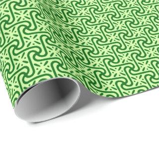 Egyptian tile pattern, emerald and lime green