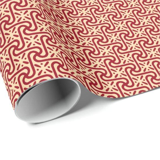 Egyptian tile pattern, maroon and peach