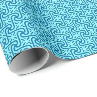Egyptian tile pattern, turquoise and cobalt blue