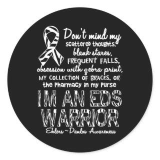 Ehlers Danlos Syndrome (EDS) Warrior  Classic Round Sticker