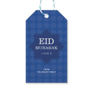 Eid Celebration Gift Tag with 8 Point Star Pattern