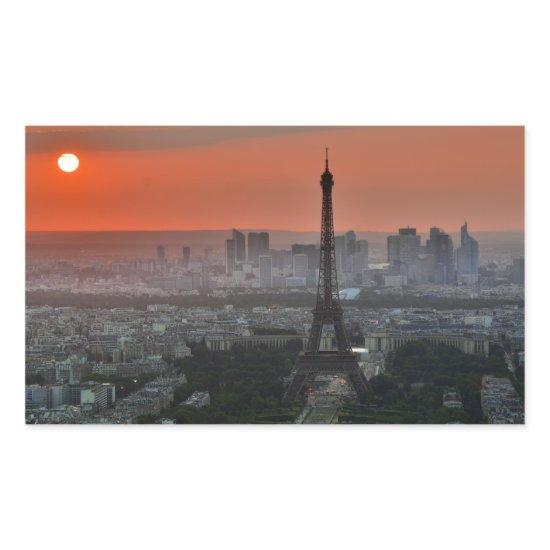 Eiffel Tower Paris Europe Travel Rectangular Sticker
