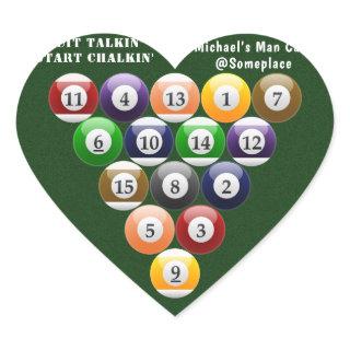 Eight-Ball Rack Billiard Balls 8-Ball Pool Game Heart Sticker