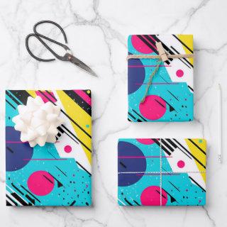 Eighties 80's Retro Geometric Pattern  Sheets