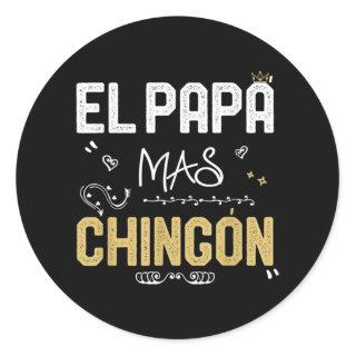 El Papa Mas Chingon Spanish Dad Cool Mexican Classic Round Sticker