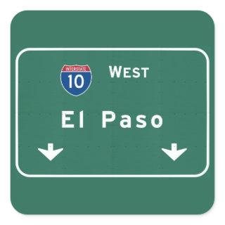 El Paso Texas tx Interstate Highway Freeway Road : Square Sticker