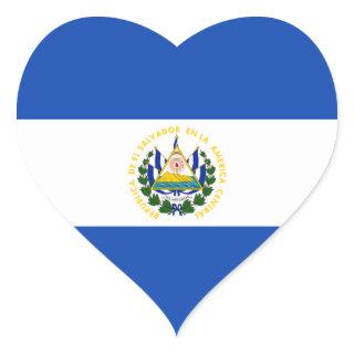 El Salvador – Salvadoran Flag Heart Sticker